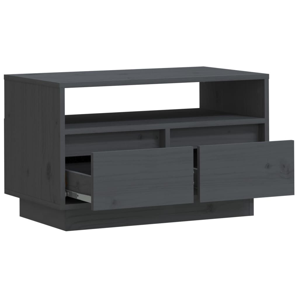 Tv-Meubel 60X35X37 Cm Massief Grenenhout Grijs