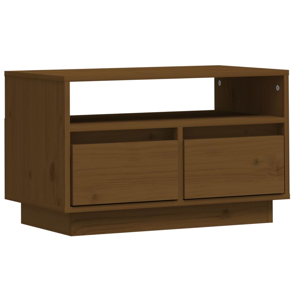 Tv-Meubel 60X35X37 Cm Massief Grenenhout Honingbruin