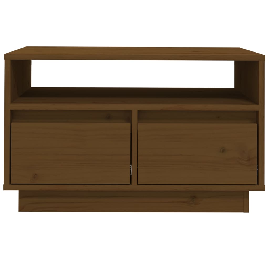 Tv-Meubel 60X35X37 Cm Massief Grenenhout Honingbruin