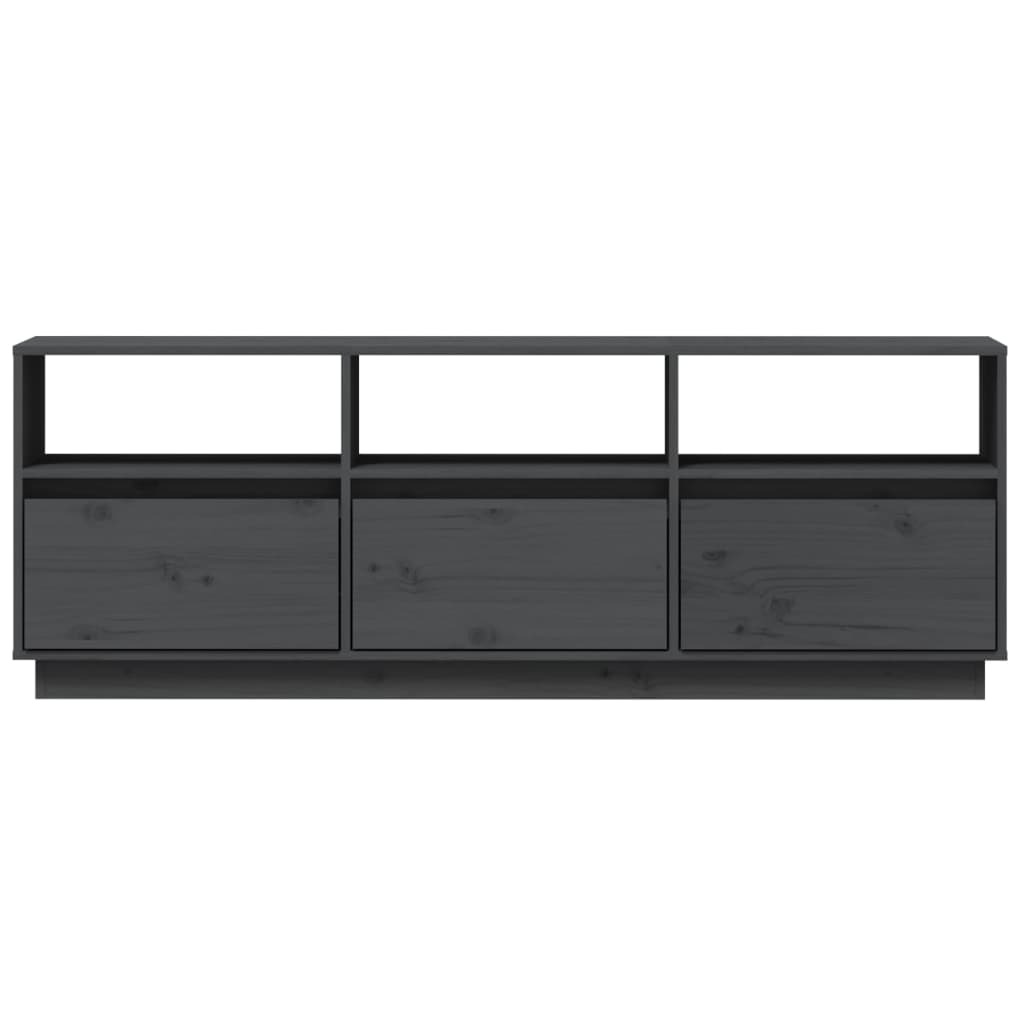 Tv-Meubel 140X37X50 Cm Massief Grenenhout Grijs