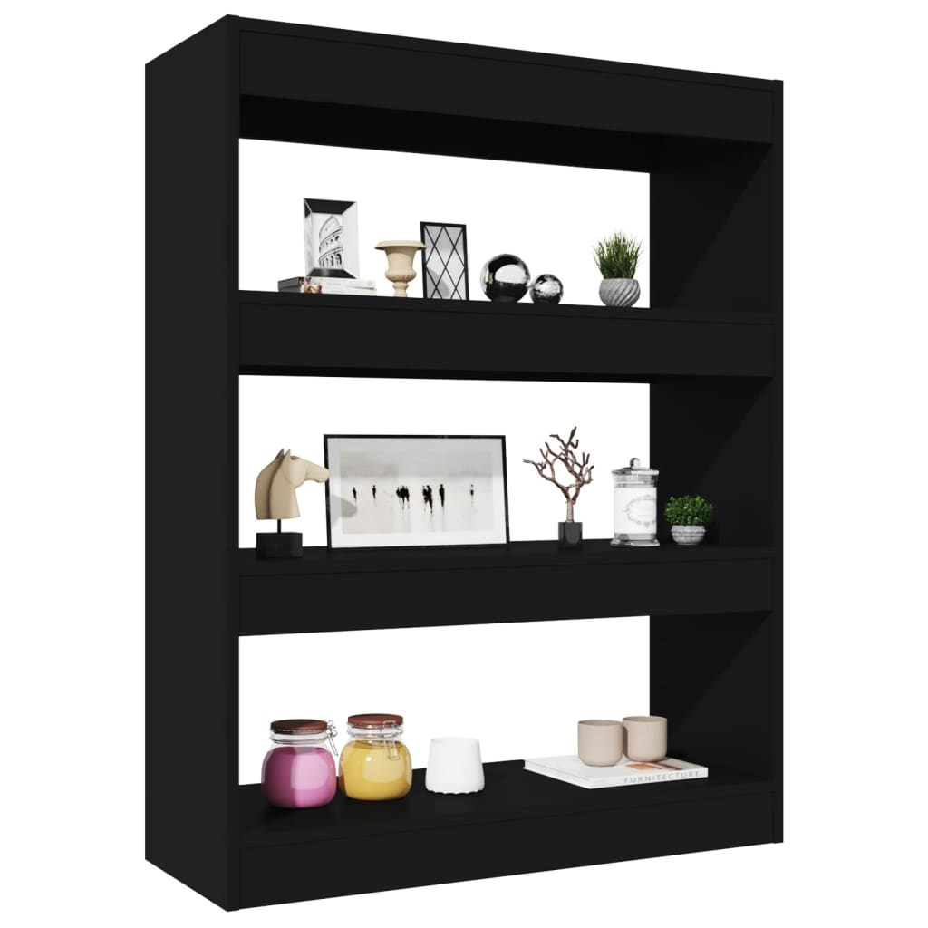 Boekenkast/Kamerscherm 80X30X103 Cm Bewerkt Hout Zwart