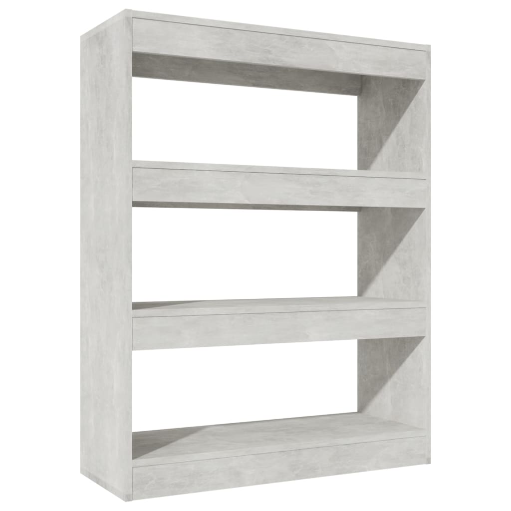 Boekenkast/Kamerscherm 80X30X103 Cm Bewerkt Hout Betongrijs