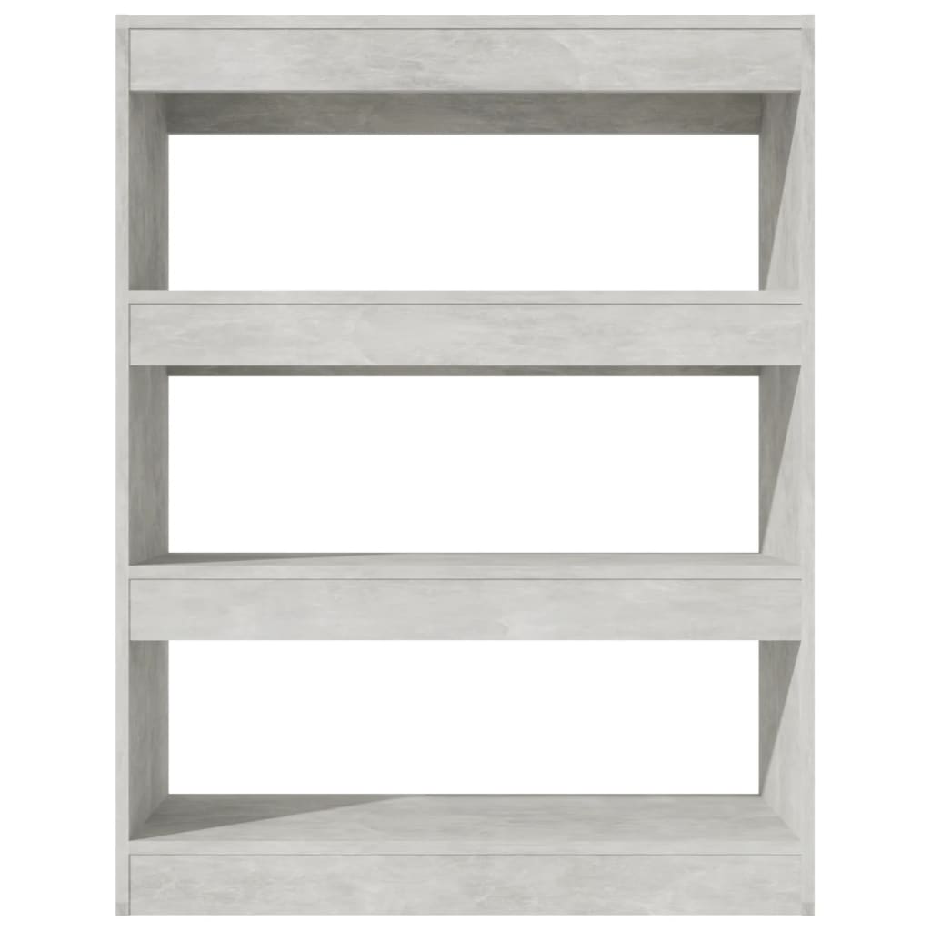 Boekenkast/Kamerscherm 80X30X103 Cm Bewerkt Hout Betongrijs