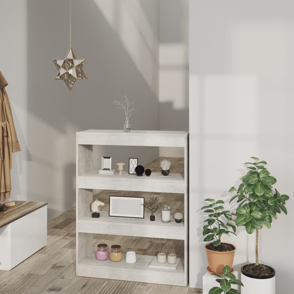 Boekenkast/Kamerscherm 80X30X103 Cm Bewerkt Hout Betongrijs