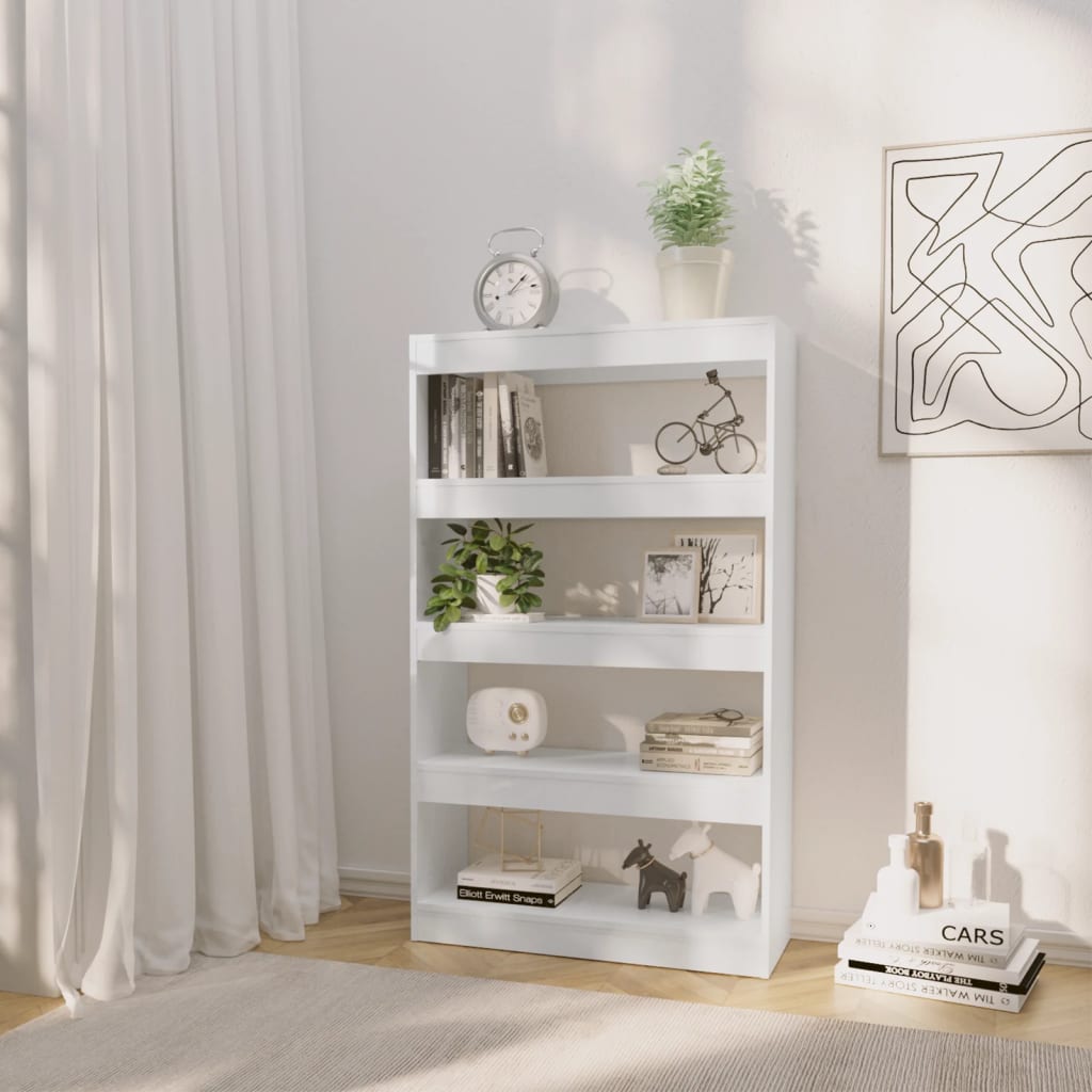Boekenkast/Kamerscherm 80X30X135 Cm Spaanplaat Hoogglans Wit