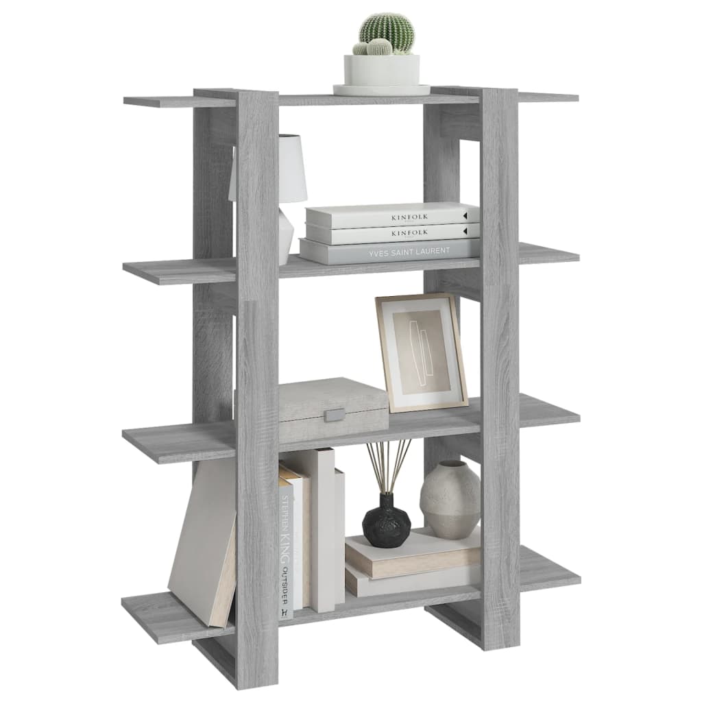 Boekenkast/Kamerscherm 100X30X123,5 Cm Grijs Sonoma Eiken