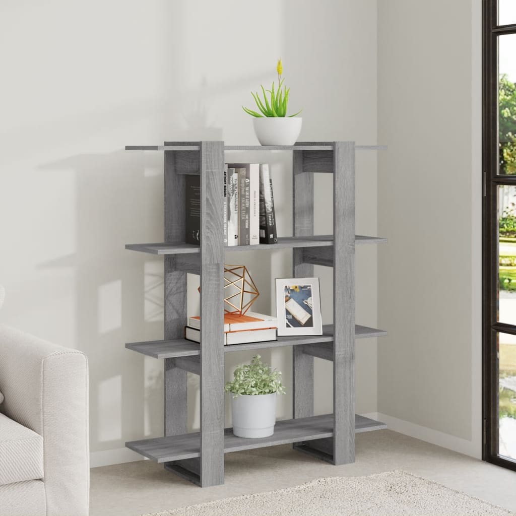 Boekenkast/Kamerscherm 100X30X123,5 Cm Grijs Sonoma Eiken