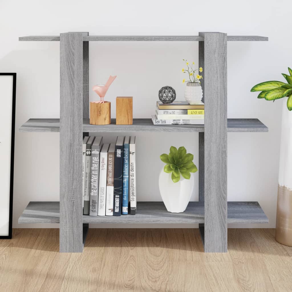 Boekenkast/Kamerscherm 100X30X87 Cm Grijs Sonoma Eikenkleurig