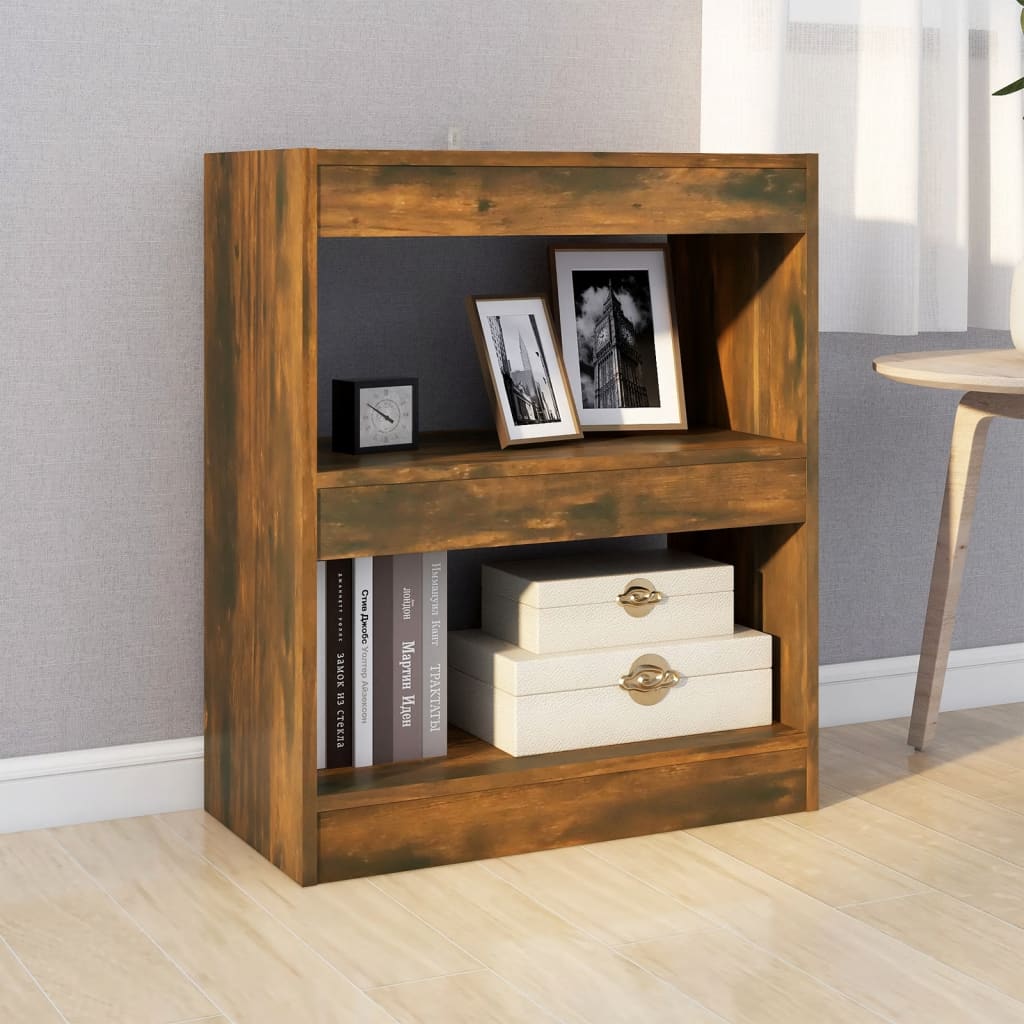 Boekenkast/Kamerscherm 60X30X72 Cm Gerookt Eikenkleurig