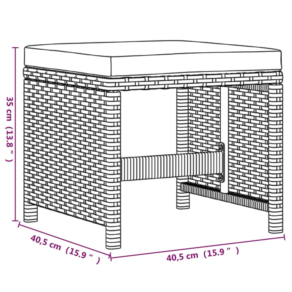 13-Delige Tuinset Met Kussens Poly Rattan Beige