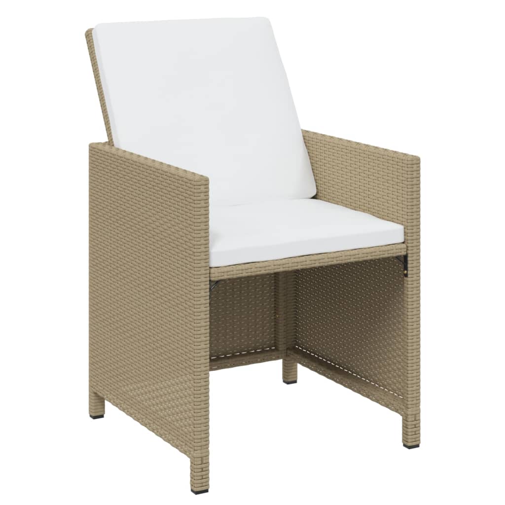15-Delige Tuinset Met Kussens Poly Rattan Beige