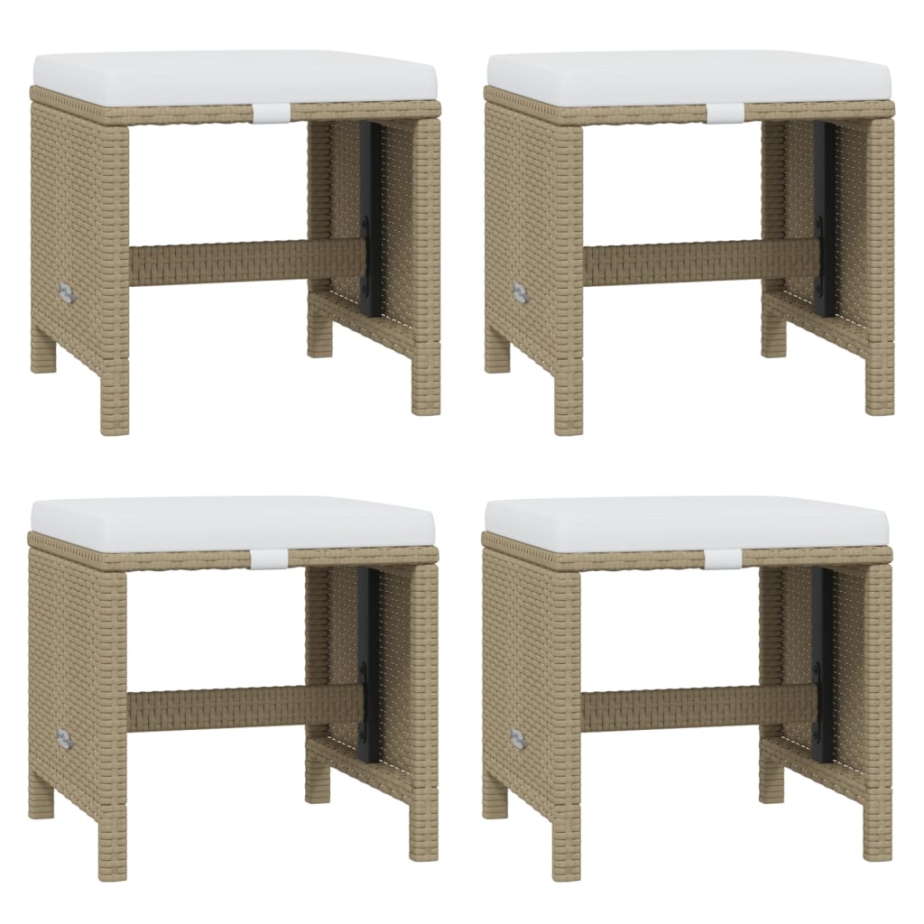 15-Delige Tuinset Met Kussens Poly Rattan Beige