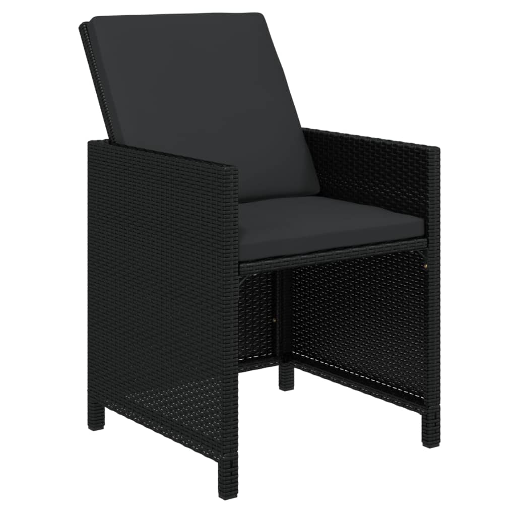 17-Delige Tuinset Met Kussens Poly Rattan Zwart