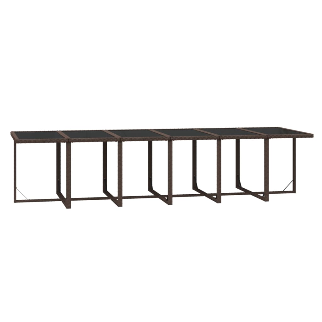 17-Delige Tuinset Met Kussens Poly Rattan Bruin
