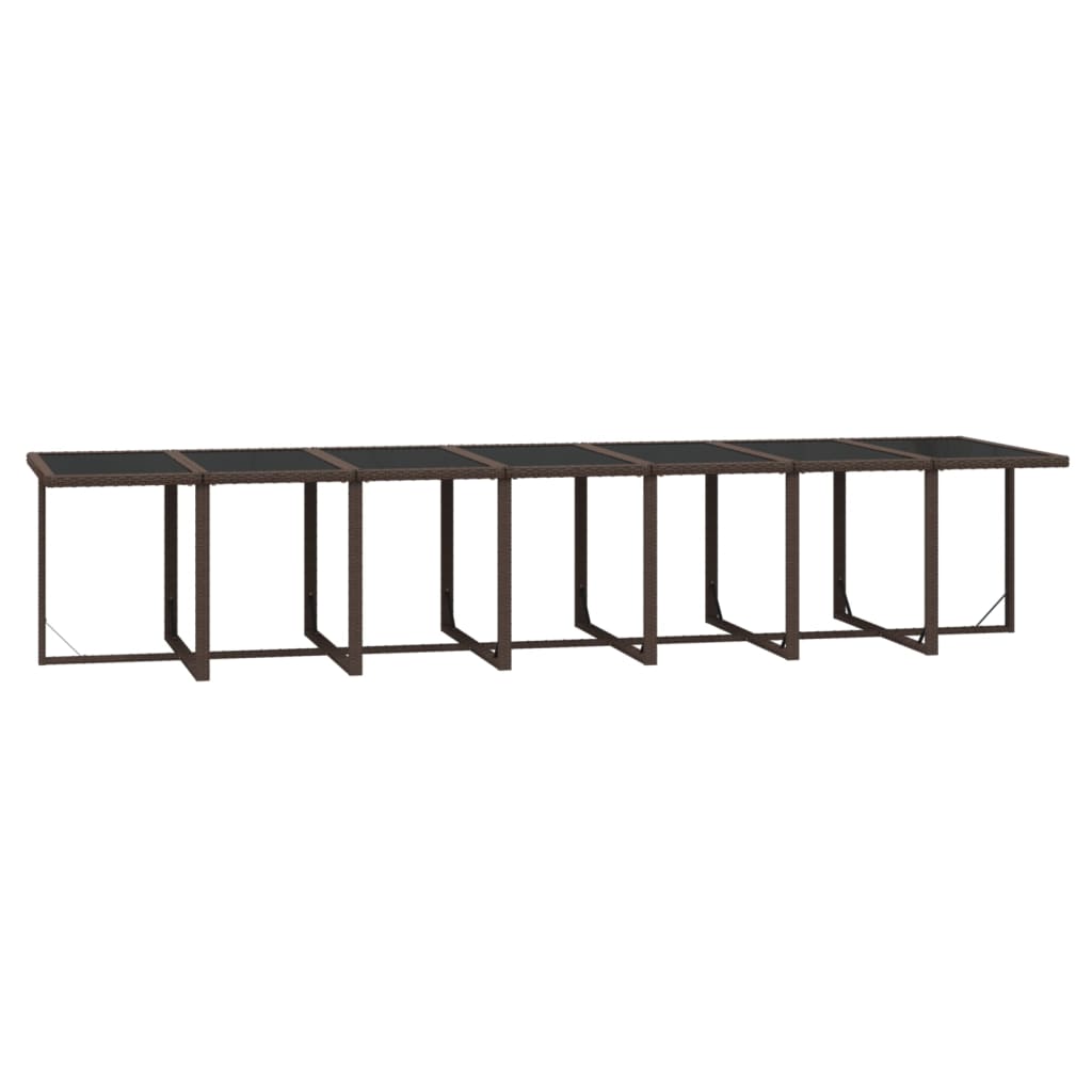 19-Delige Tuinset Met Kussens Poly Rattan Bruin
