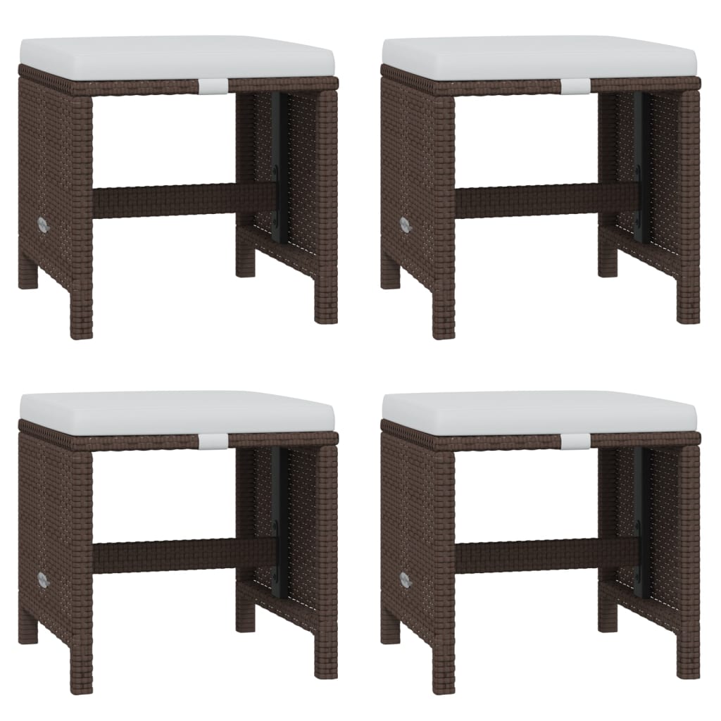 19-Delige Tuinset Met Kussens Poly Rattan Bruin