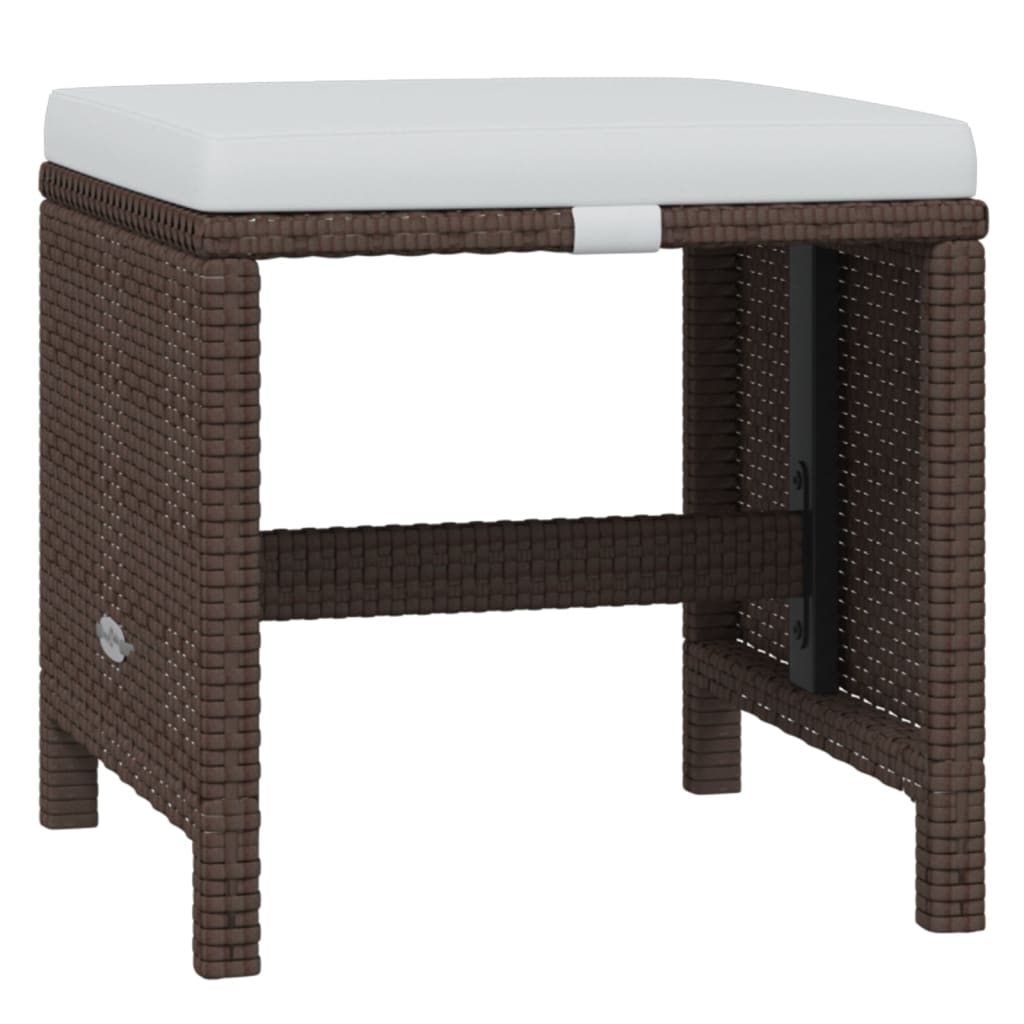 19-Delige Tuinset Met Kussens Poly Rattan Bruin