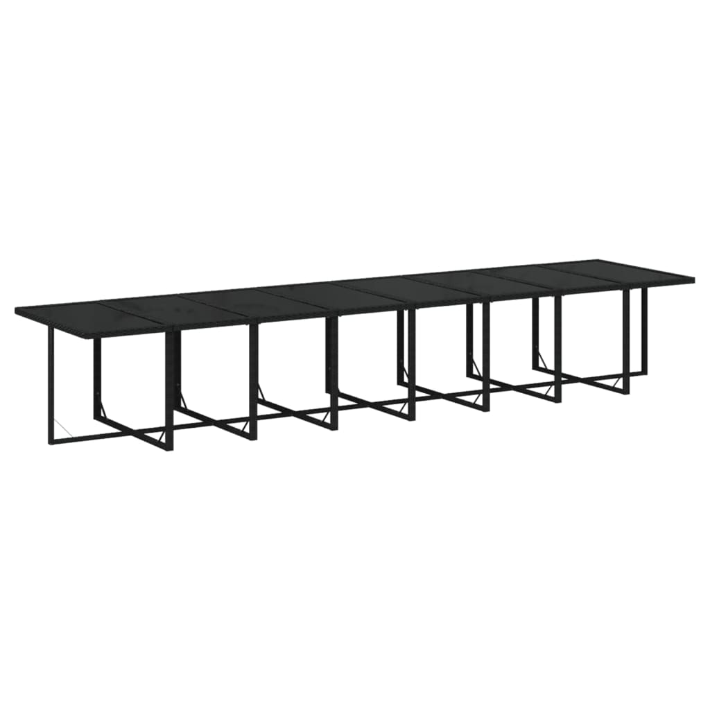 17-Delige Tuinset Met Kussens Poly Rattan Zwart