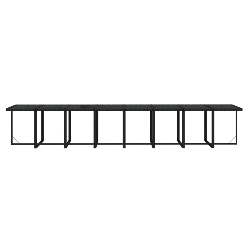 17-Delige Tuinset Met Kussens Poly Rattan Zwart