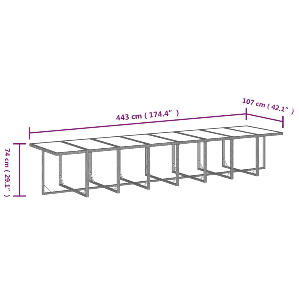 17-Delige Tuinset Met Kussens Poly Rattan Zwart