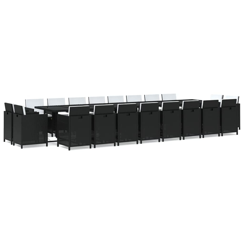 21-Delige Tuinset Met Kussens Poly Rattan Zwart