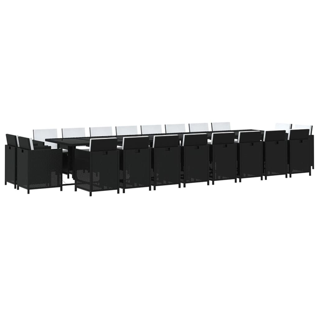 21-Delige Tuinset Met Kussens Poly Rattan Zwart