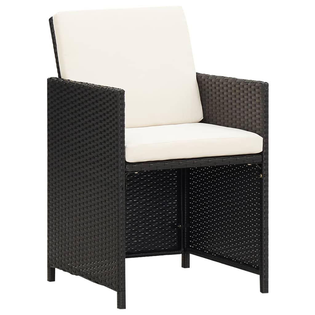 21-Delige Tuinset Met Kussens Poly Rattan Zwart