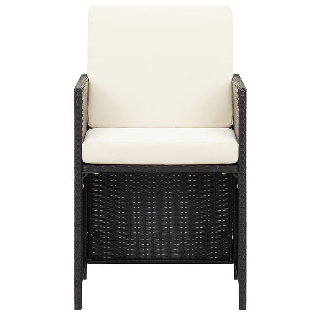 21-Delige Tuinset Met Kussens Poly Rattan Zwart