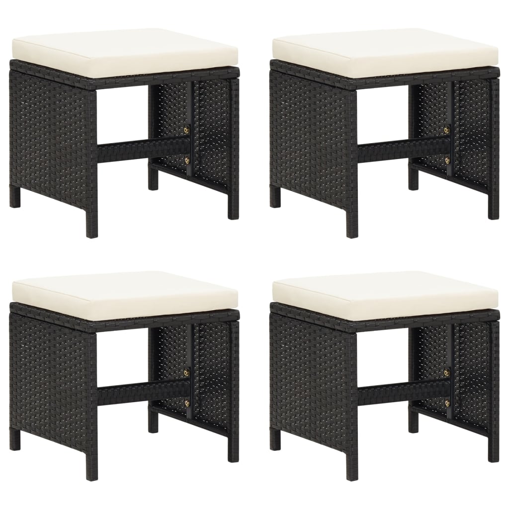 21-Delige Tuinset Met Kussens Poly Rattan Zwart