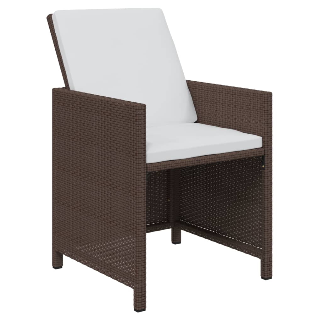 17-Delige Tuinset Met Kussens Poly Rattan Bruin