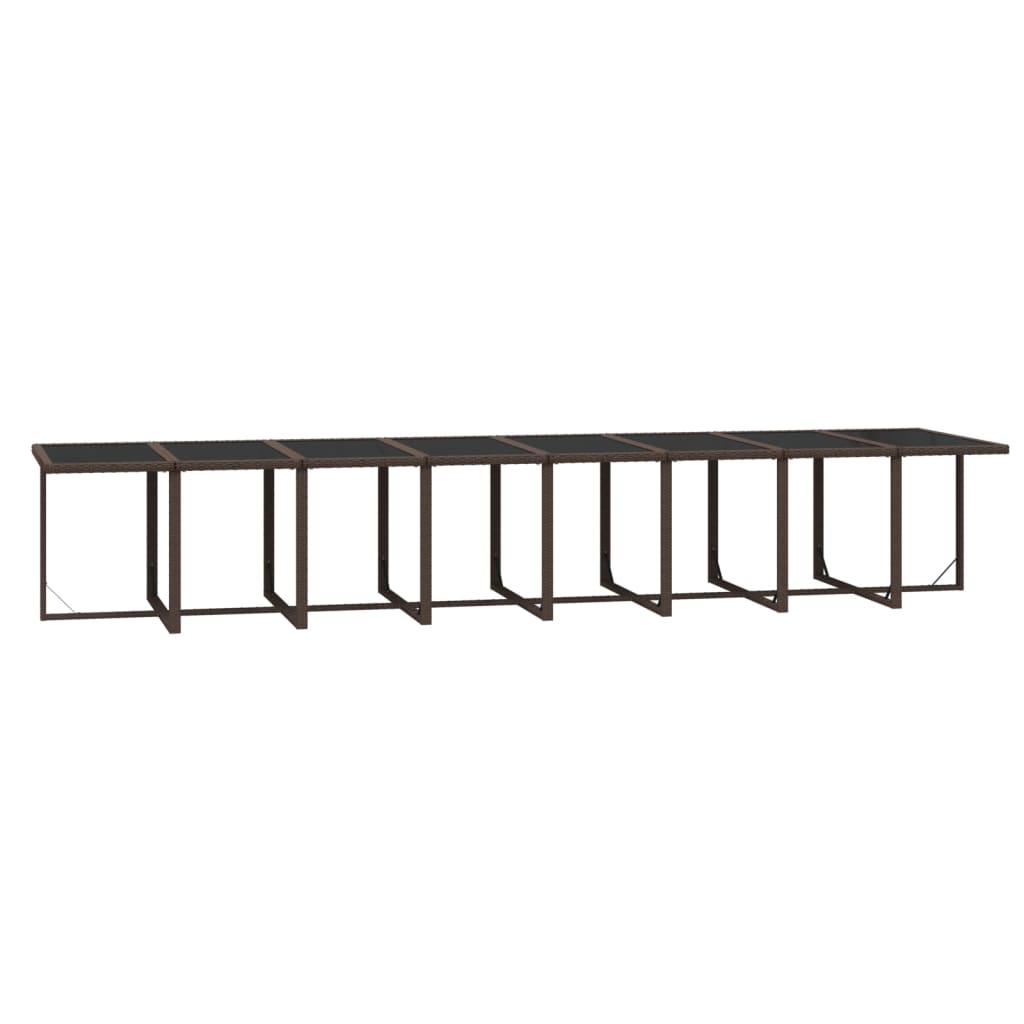 17-Delige Tuinset Met Kussens Poly Rattan Bruin