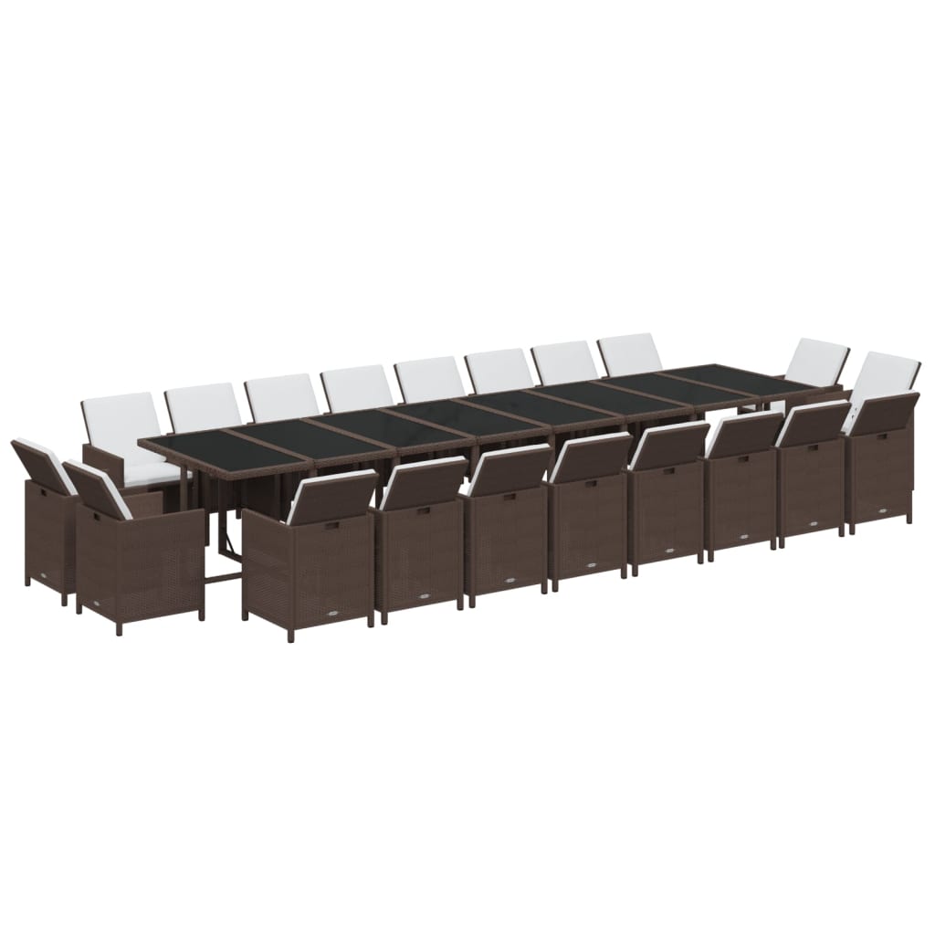 21-Delige Tuinset Met Kussens Poly Rattan Bruin