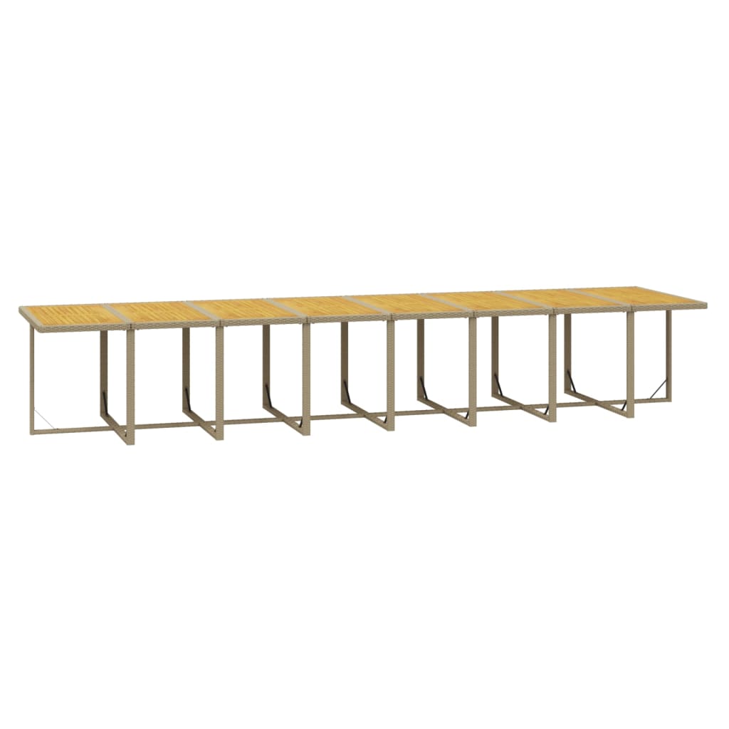 17-Delige Tuinset Met Kussens Poly Rattan Beige