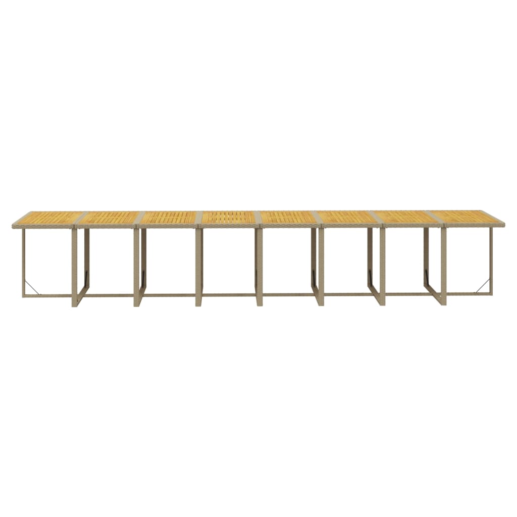 17-Delige Tuinset Met Kussens Poly Rattan Beige