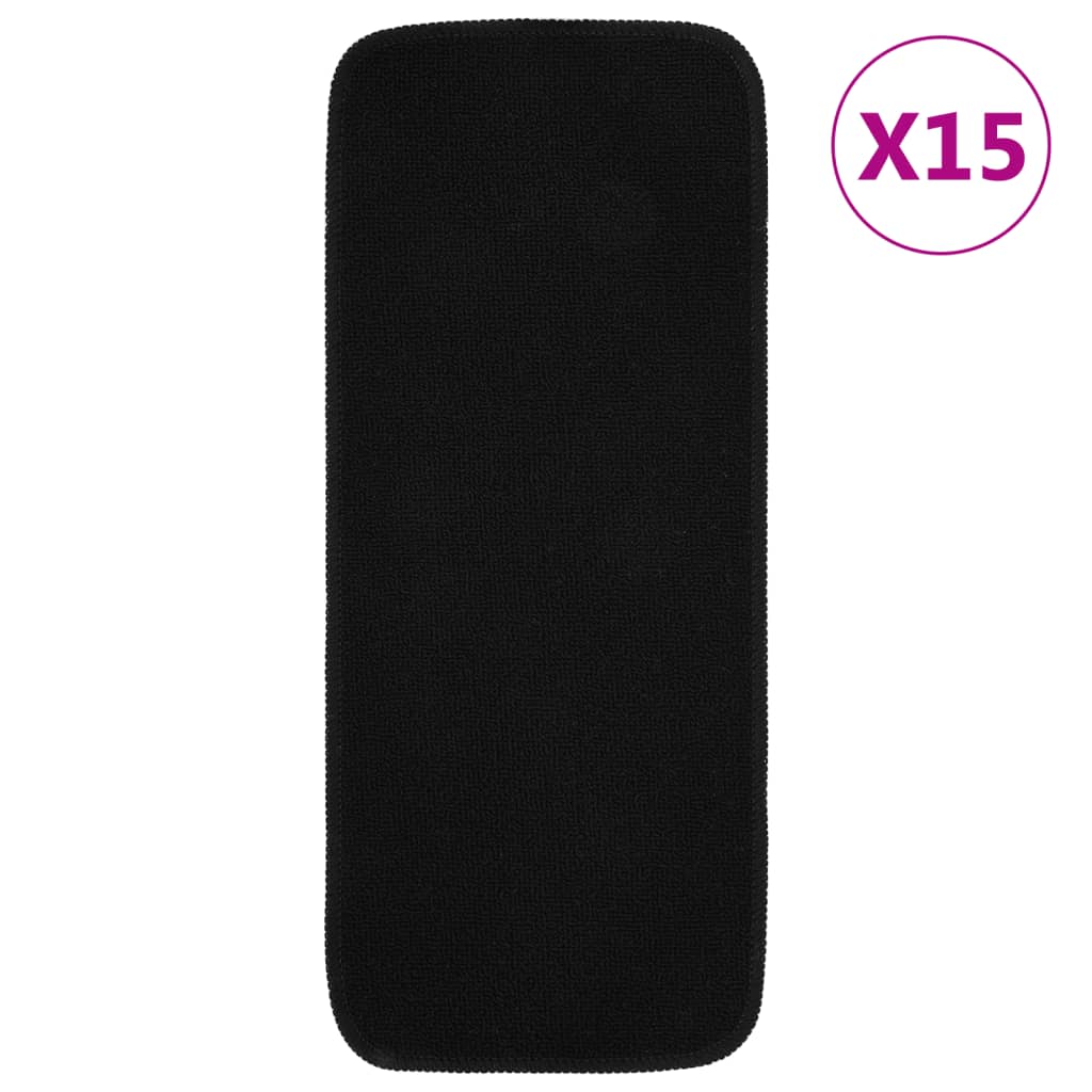 Trapmatten 15 St Anti-Slip Rechthoekig 60X25 Cm Zwart