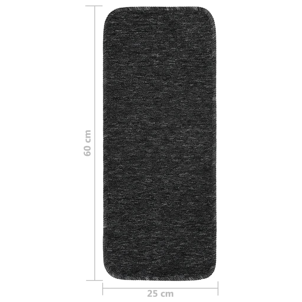 Trapmatten 15 St Anti-Slip Rechthoekig 60X25 Cm Antracietkleur