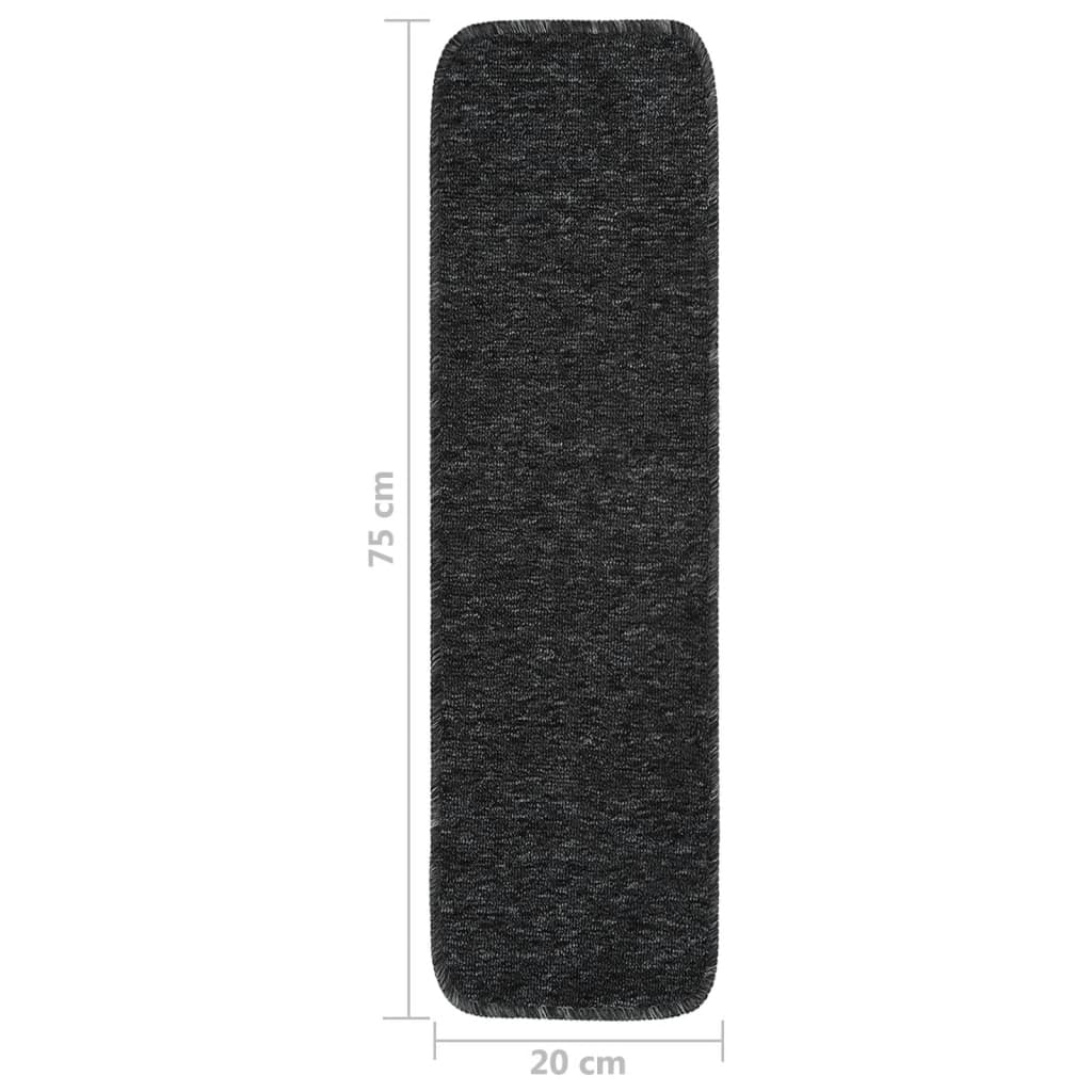 Trapmatten 15 St Anti-Slip Rechthoekig 75X20 Cm Antracietkleur