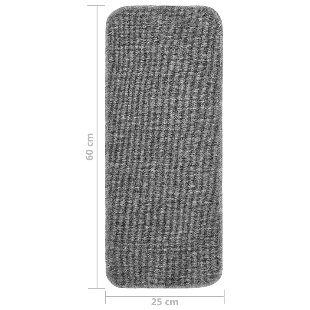 Trapmatten 15 St Anti-Slip Rechthoekig 60X25 Cm Grijs