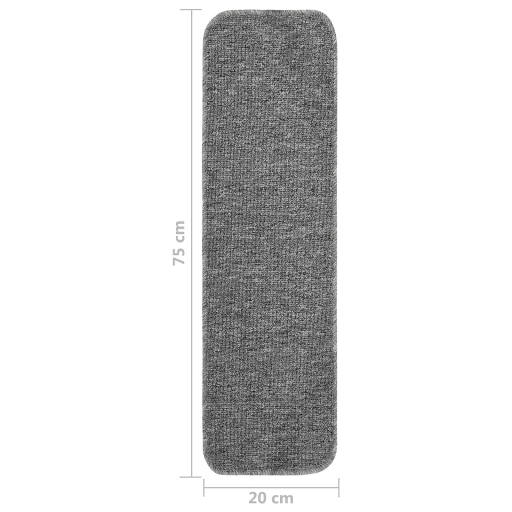 Trapmatten 15 St Anti-Slip Rechthoekig 75X20 Cm Grijs
