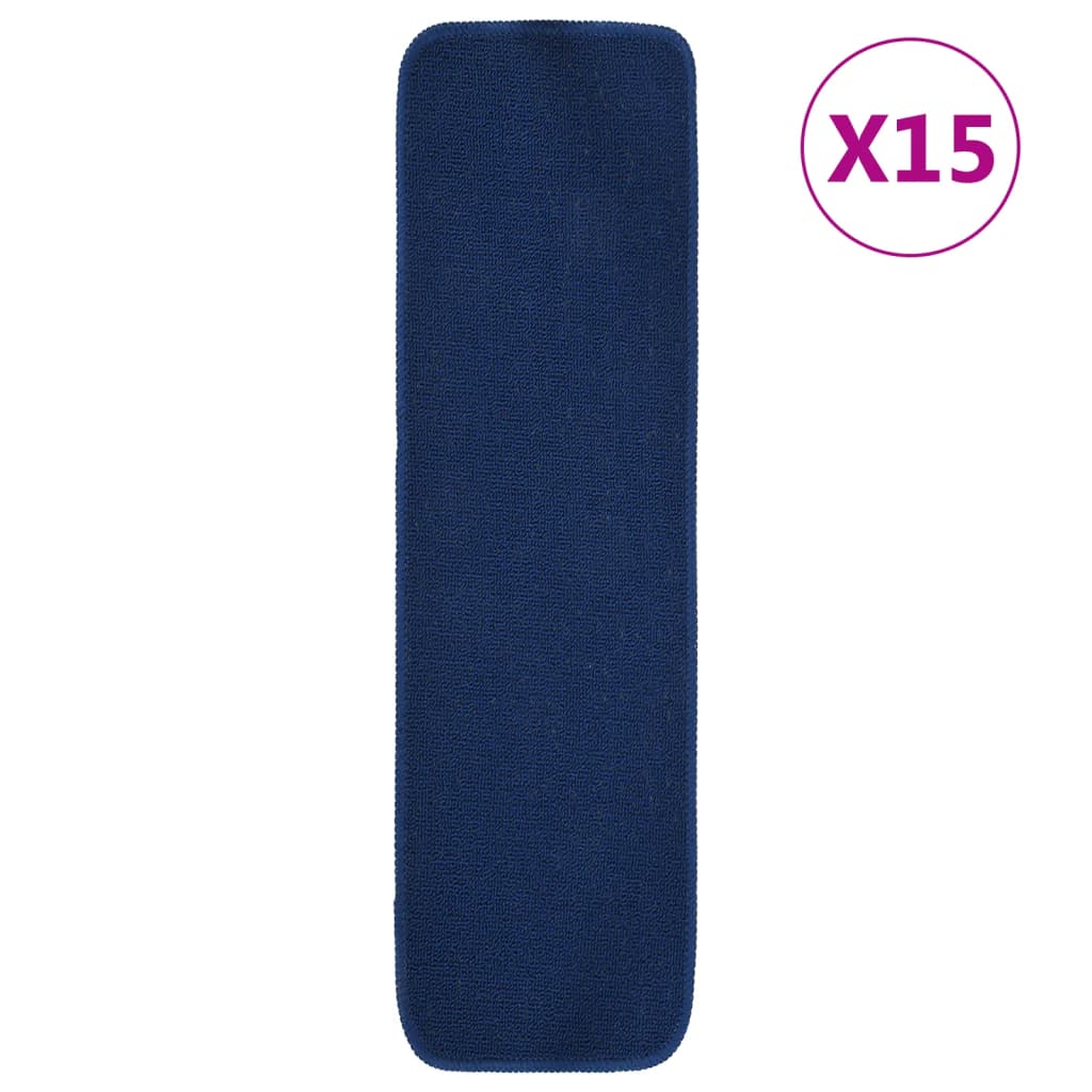 Trapmatten 15 St Anti-Slip Rechthoekig 75X20 Cm Marineblauw