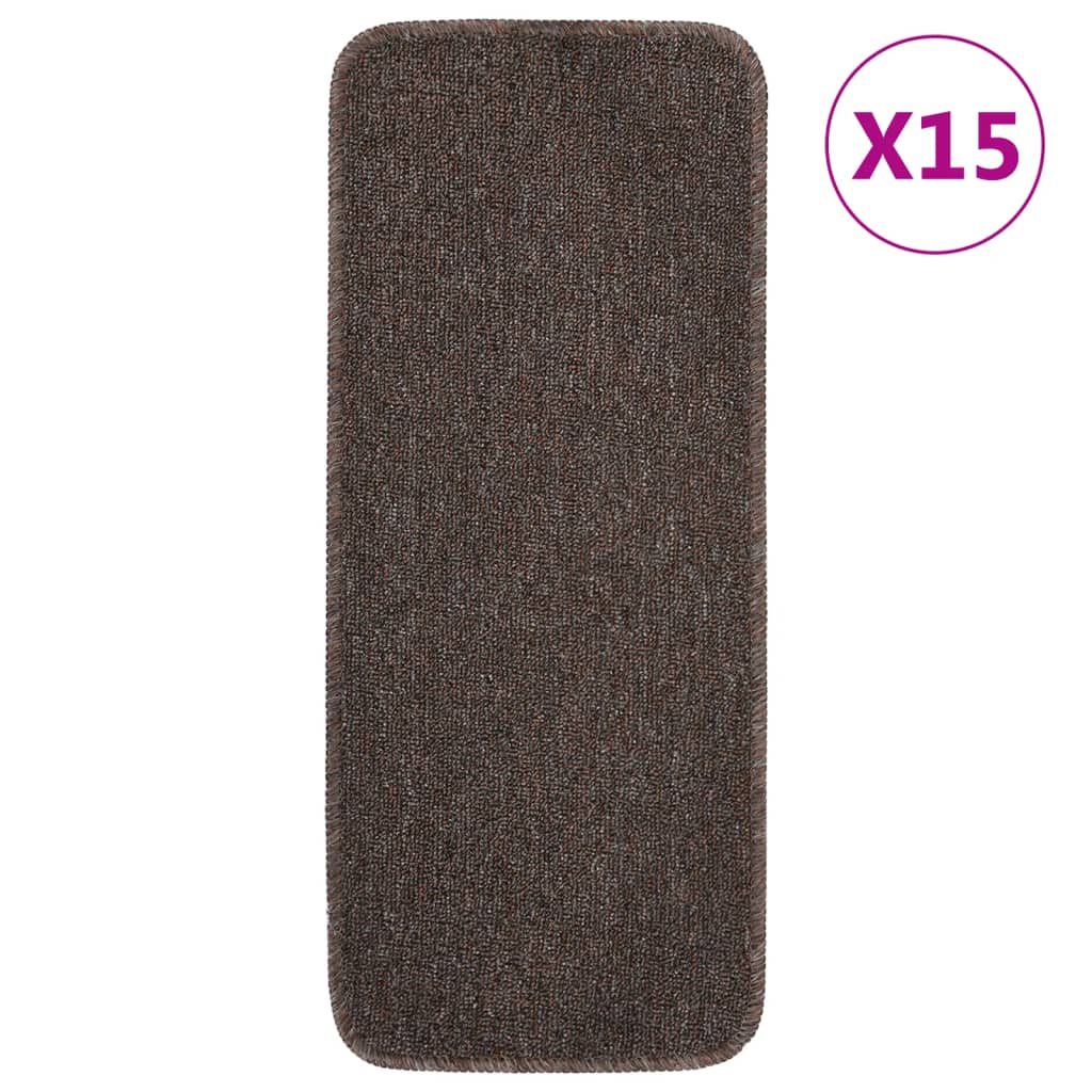 Trapmatten 15 St Anti-Slip Rechthoekig 60X25 Cm Bruin