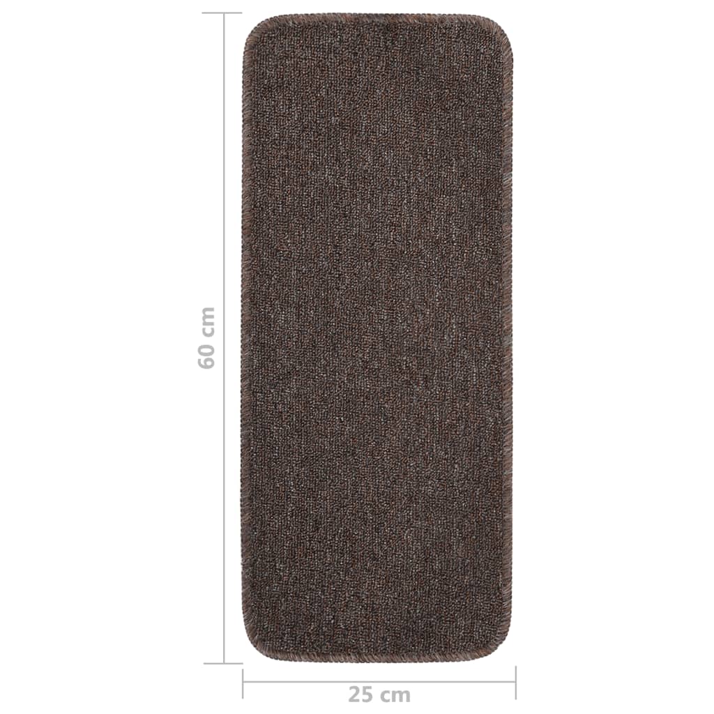 Trapmatten 15 St Anti-Slip Rechthoekig 60X25 Cm Bruin