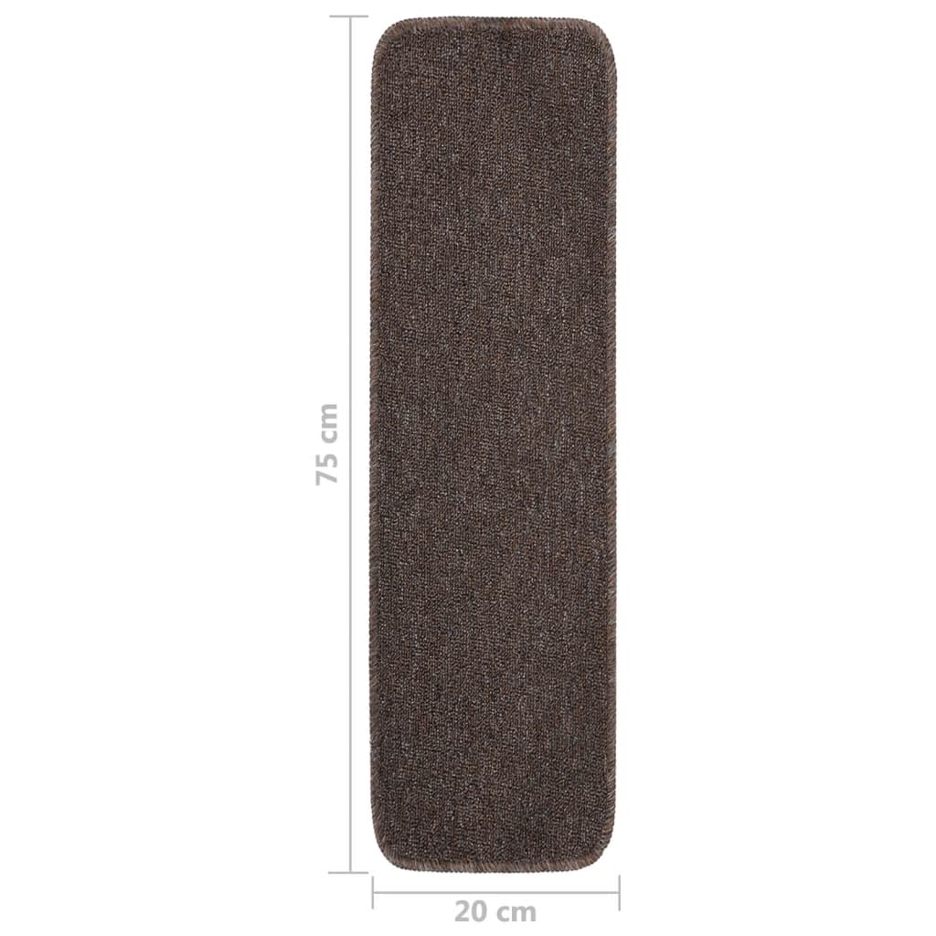 Trapmatten 15 St Anti-Slip Rechthoekig 75X20 Cm Bruin