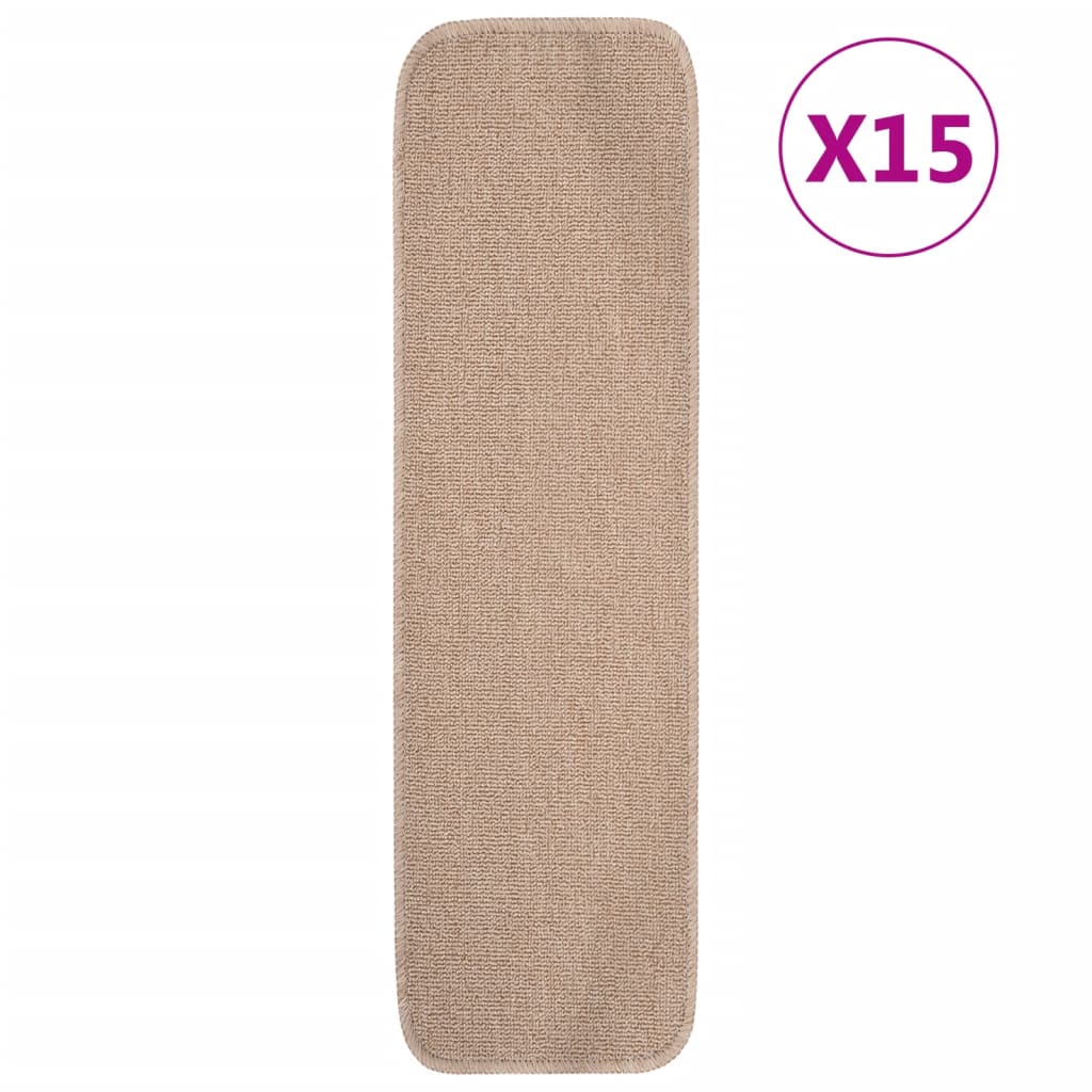 Trapmatten 15 St Anti-Slip Rechthoekig 75X20 Cm Beige
