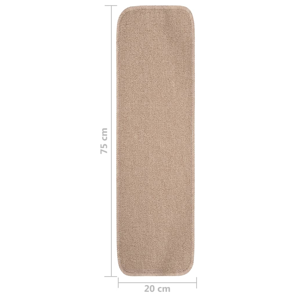 Trapmatten 15 St Anti-Slip Rechthoekig 75X20 Cm Beige