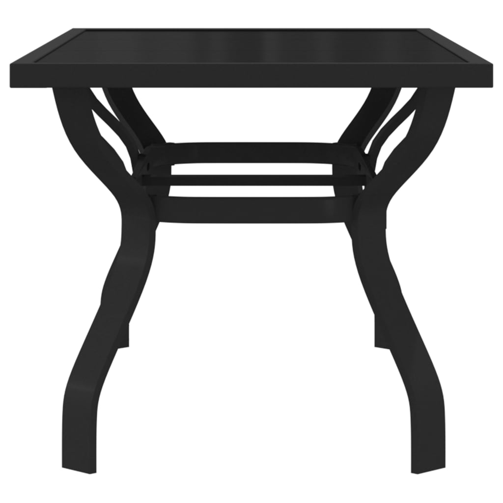 Tuintafel 140X70X70 Cm Staal En Glas Zwart