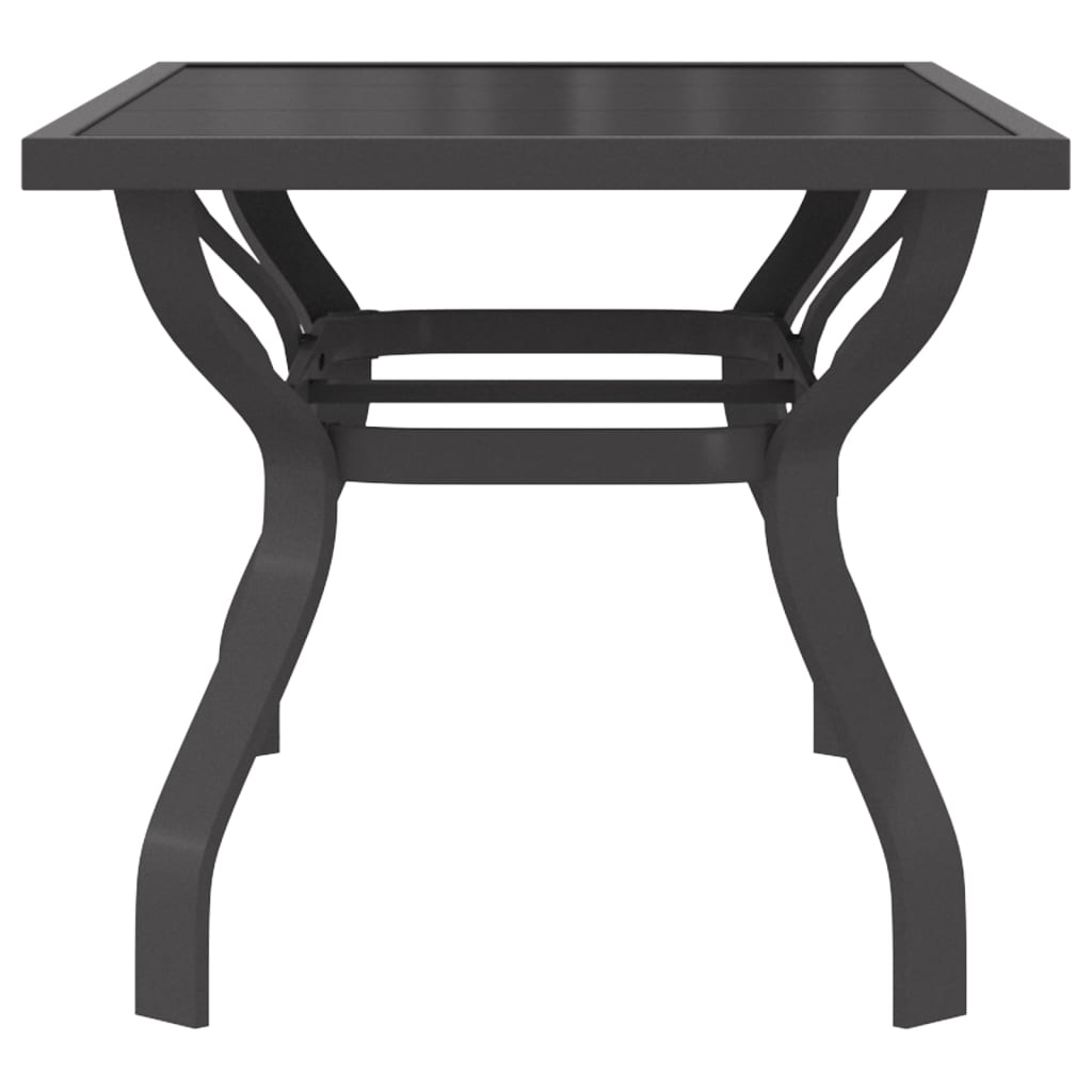 Tuintafel 140X70X70 Cm Staal En Glas Grijs En Zwart