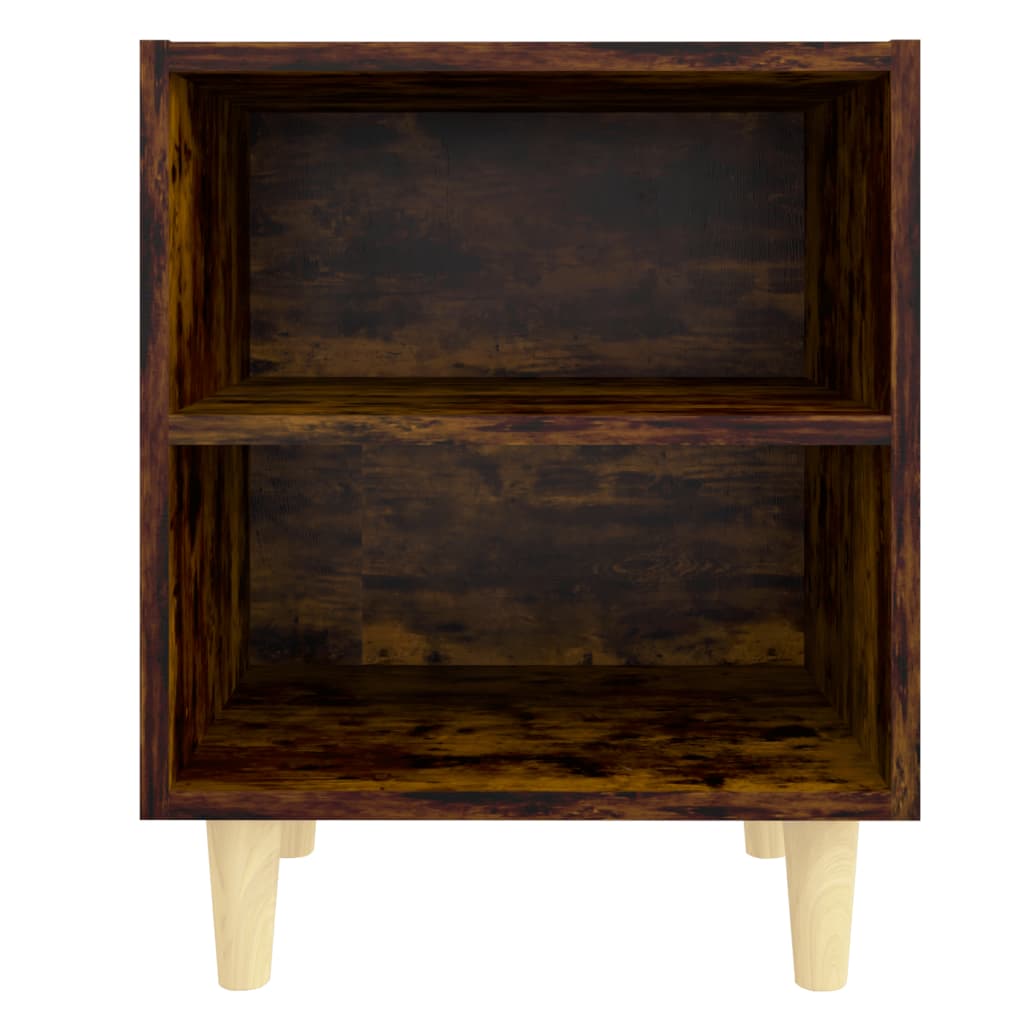 Nachtkastje Met Houten Poten 40X30X50 Cm Gerookt Eikenkleurig