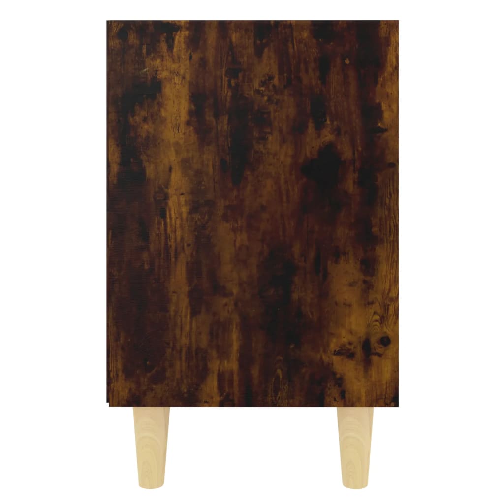 Nachtkastjes 2 St Met Houten Poten 40X30X50 Cm Gerookt Eiken