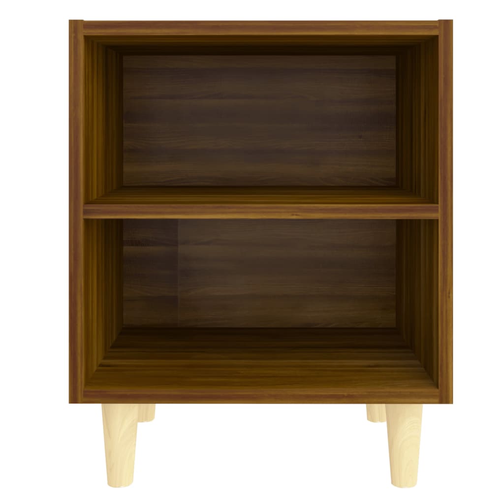 Nachtkastje Met Houten Poten 40X30X50 Cm Bruineikenkleurig